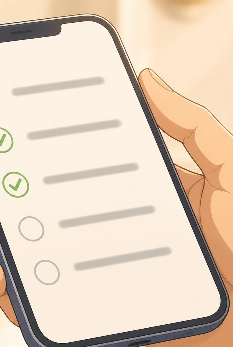 Les compétences de Romy, cochées sur l'application