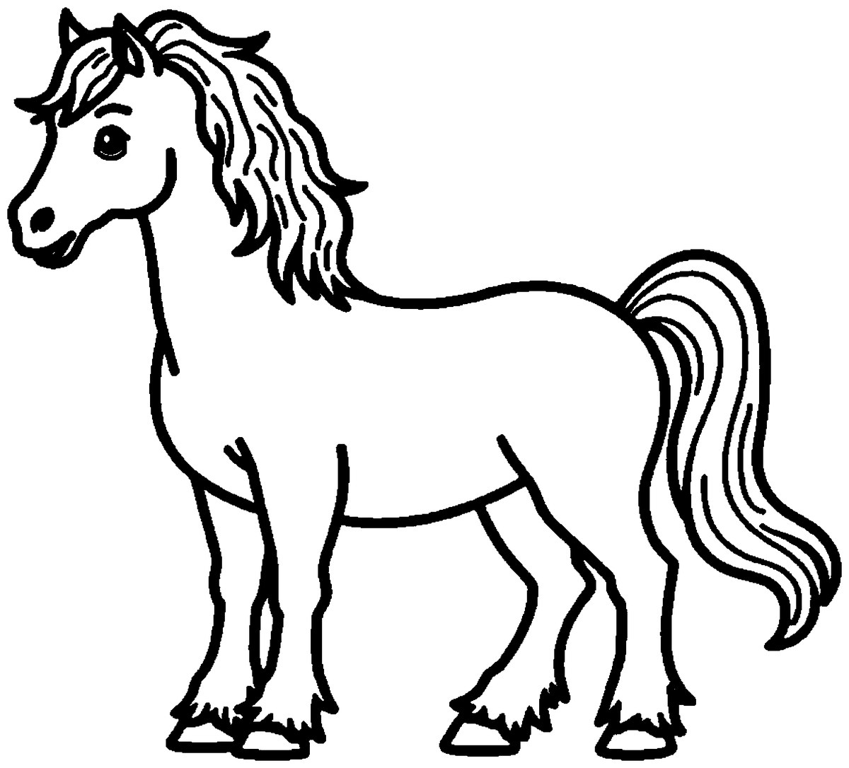 Coloriage du cheval frison à imprimer