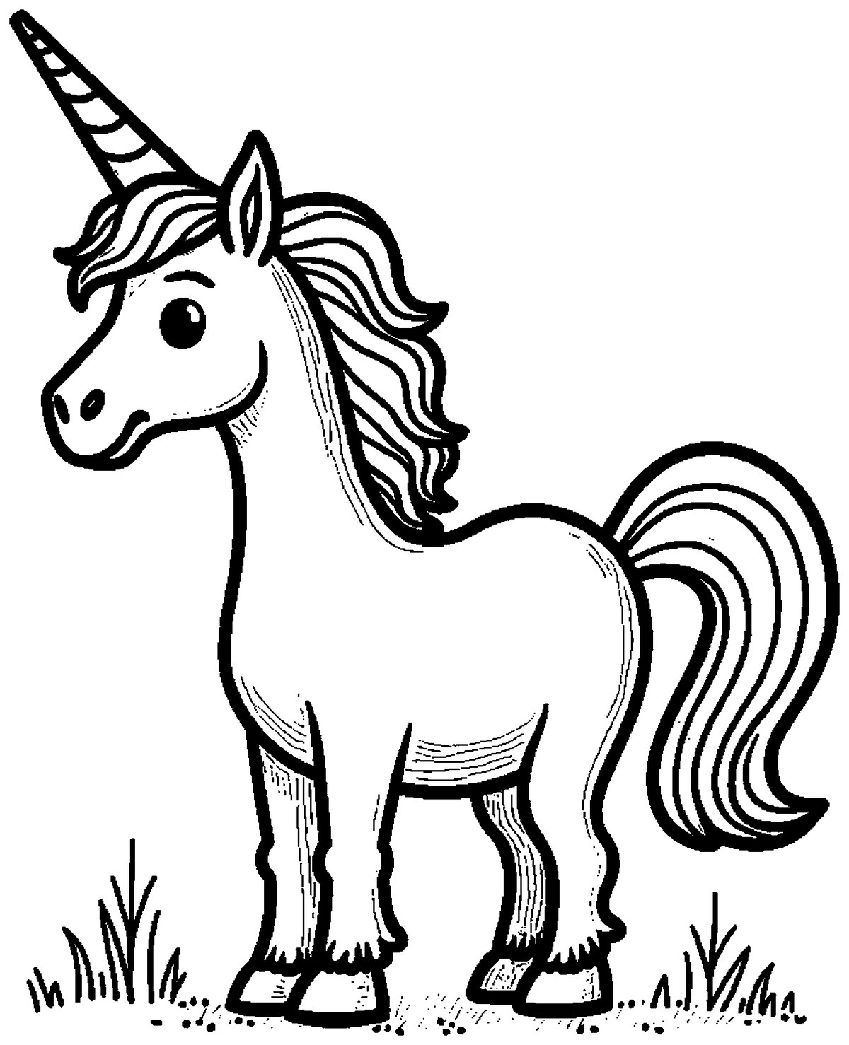 Coloriage de licorne &agrave; imprimer gratuitement